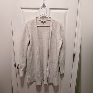 LOFT Light Gray Open Front Cardigan